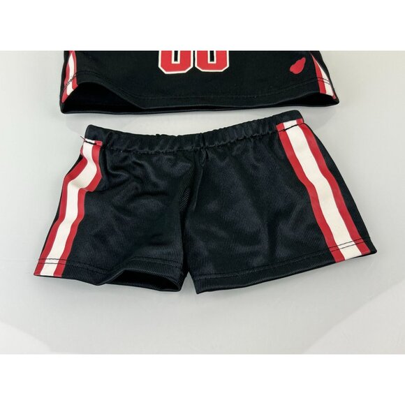 Build-a-Bear Basketball Uniform Outfit Black Red 2022 Sporty 2 piece Set - Picture 5 of 13